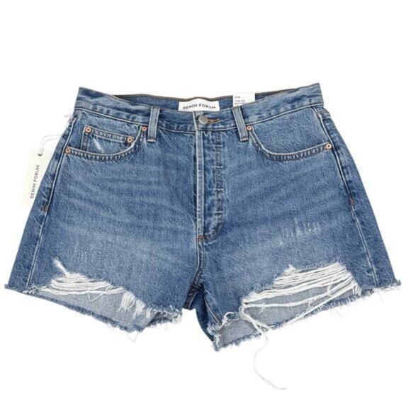 Aritzia Denim Forum The Ex-Boyfriend Hi-Rise Straight Denim Short Size 26 - Picture 3 of 10